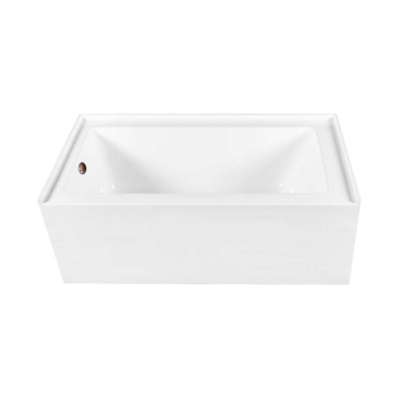 Kingston Brass Aqua Eden 60-Inch Acrylic Rectangular 3-Wall Alcove Tub, Hand Drain, Left, Oil Rubbed Bronze