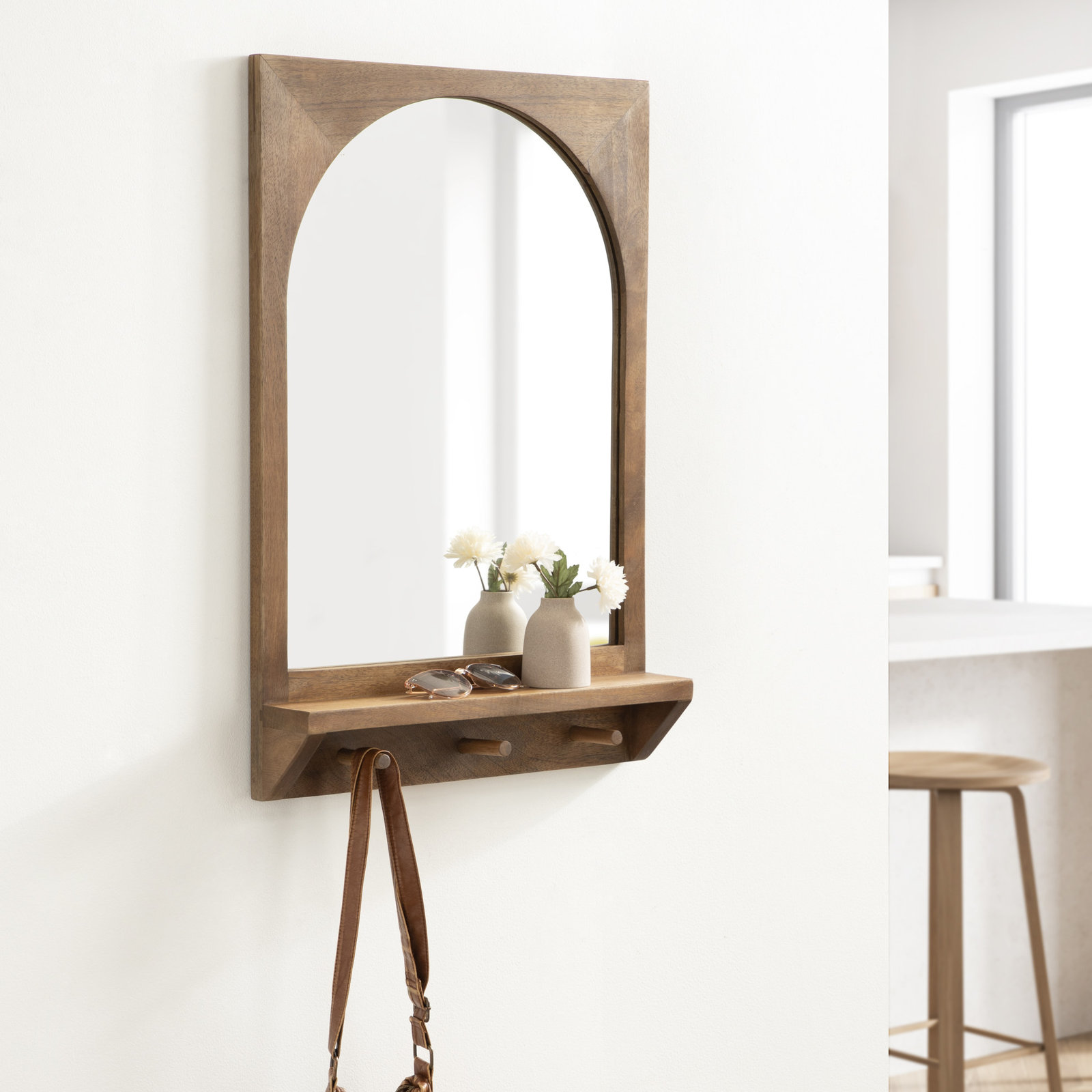 Julianna Wood Mirror, 30" x 20", Brown