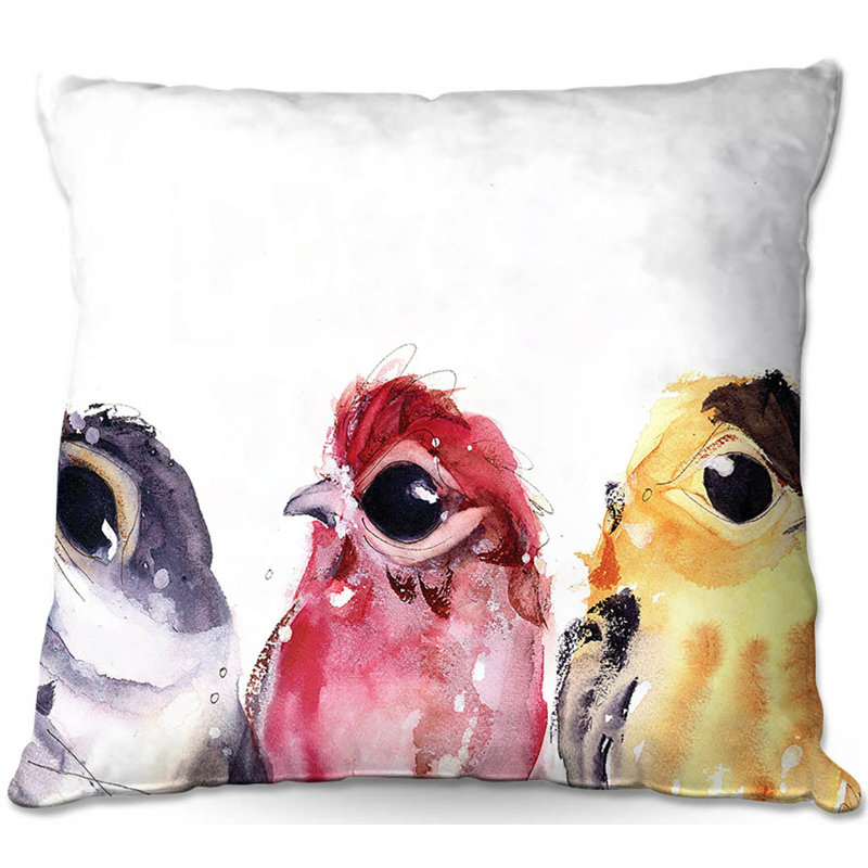 Coussin décoratif trois petites oiseaux canapé, 20 po x 20 po