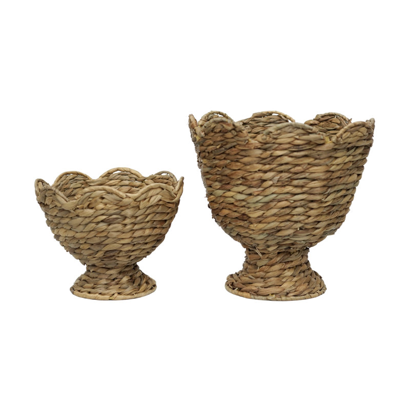 Panier festonné en jacinthe (ensemble de 2)