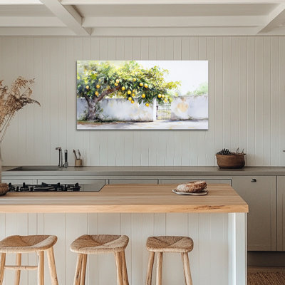 Art mural citron, art mural citron sur toile, décoration murale de cuisine citron pour la cuisine, reproductions d'art mural italien, œuvre d'art méditerranéen pour fruits 12 po x 24 po