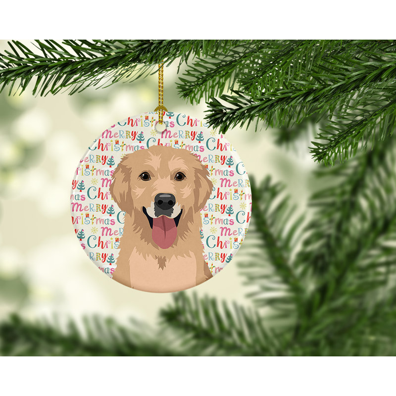 Ornement suspendu en céramique Golden Retriever 3