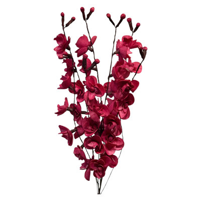 Branches d'orchidée Shola, 20 pouces, vin (lot de 7)