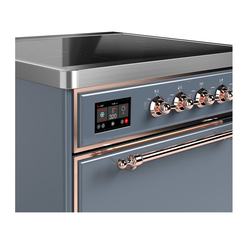 Majestic III Series 30 Inch Induction Range with 4 Induction Elements in Blue Grey (Copper Trim), Copper, Blue Grey