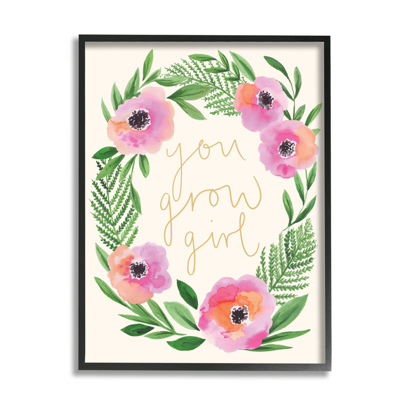 You Grow Girl - Impression sur toile, H 30 po x l 24 po, Giclée encadrée noir minuit