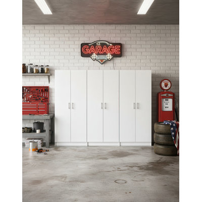 Armoire de rangement polyvalente blanche Modex (ensemble de 3 pièces)