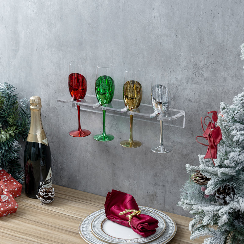 Gupta Wall Mounted Wine Glass Rack in Clear