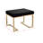 Derrik 24'' W Rectangle Standard Ottoman in Short Haired Faux Fur and Champagne