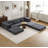 Compression Mahjong Sofa,Convertible Floor Sofa Bed,Diy Boneless Modular Sectional Sofa,No Assembly Required,Circle Fleece Fabric,Oversized 3 Seater With 3 Pillows-2140321267