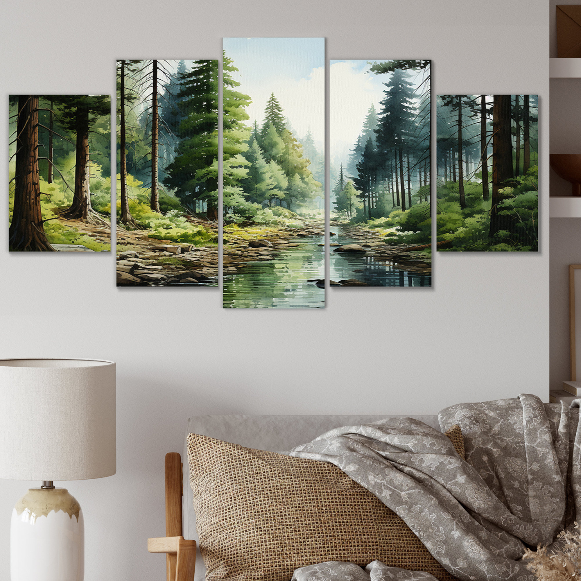 Millwood Pines Canada Whispering Pines II On Canvas 5 Pieces Print ...