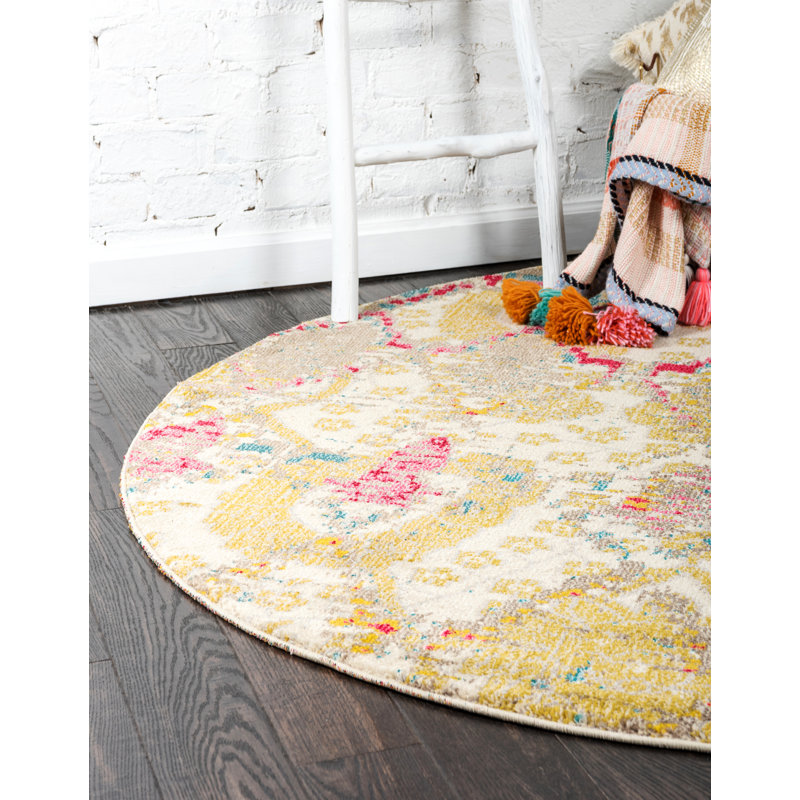 Tapis beige Colfin, Rond 8 pi