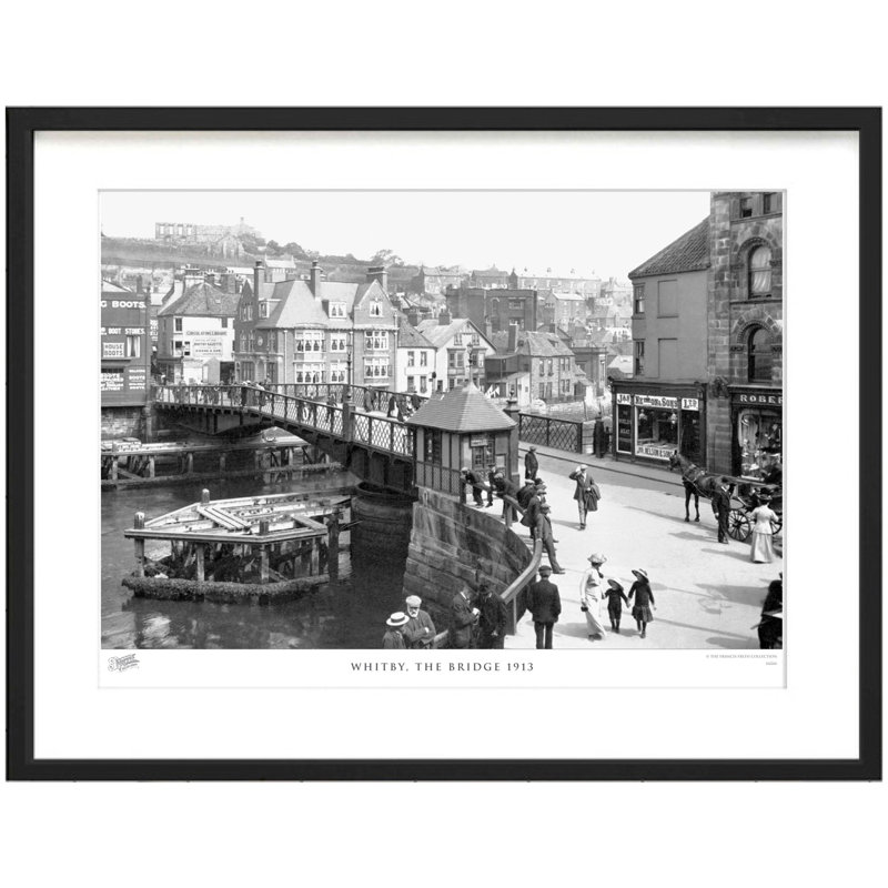 Whitby, The Bridge 1913 by Francis Frith - Single Picture Frame Print, 45cm H x 60cm W x 2.3cm D