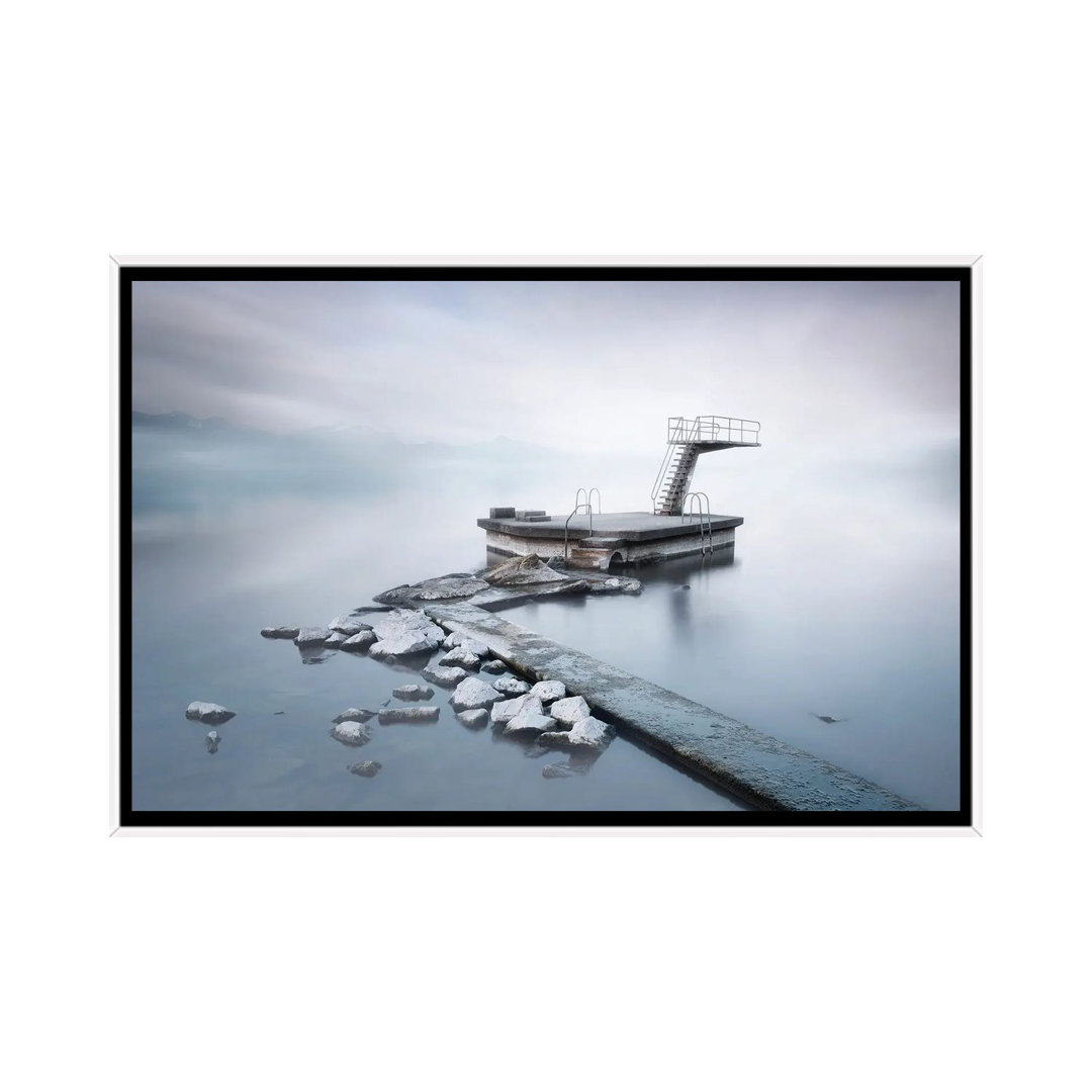The Springboard by Joaquin Guerola - Floater Frame Print on Canvas