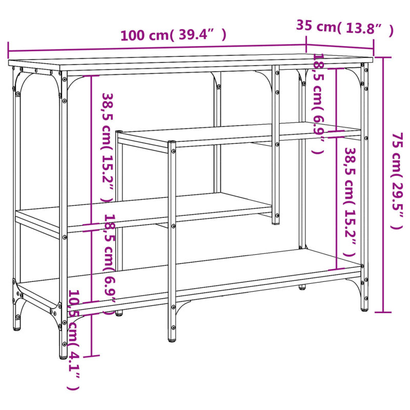 Hartsell 100cm Console Table, Sonoma Oak