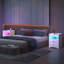 2 Drawer Bedside Table with Charging Station and Human Sensor Light-1263879216