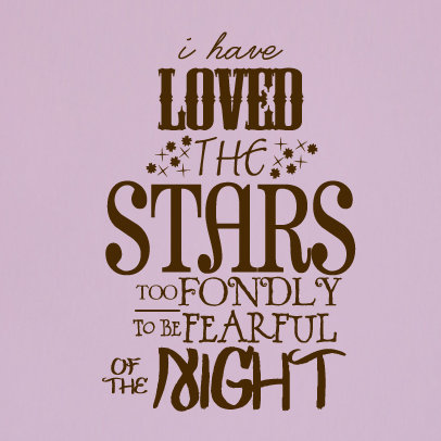 Décalcomanie murale « i is aimé the starss toost », Brun