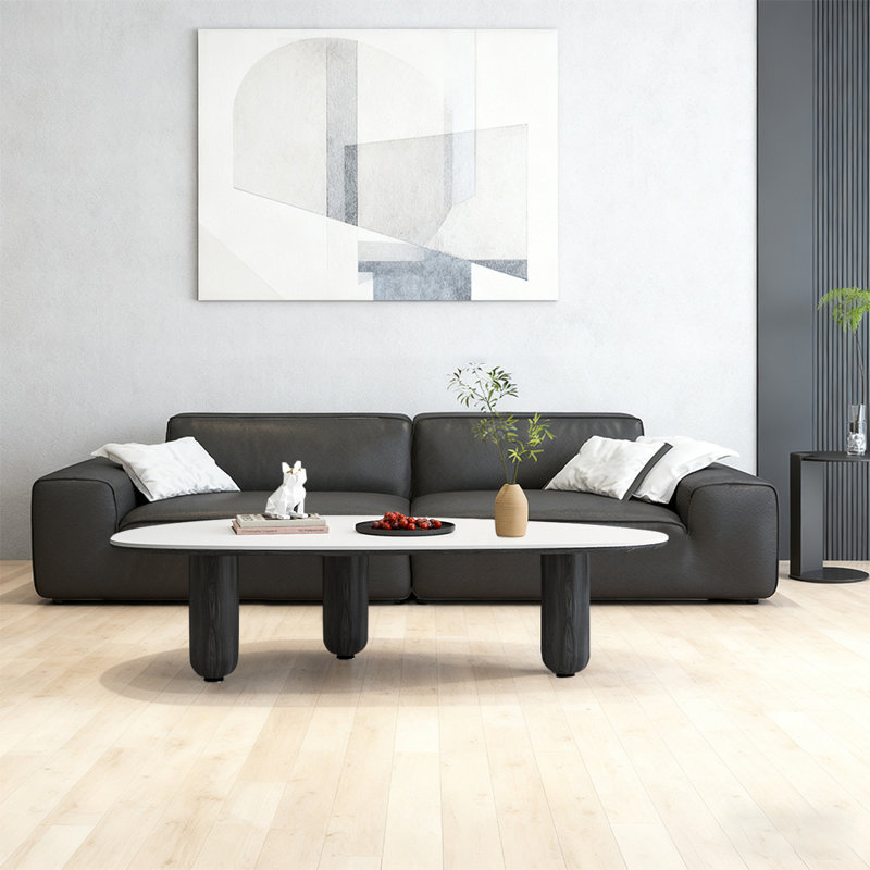 Table basse moderne, simple et créative, H 15,35 po x L 46,85 po x l 23,23 po, Blanc