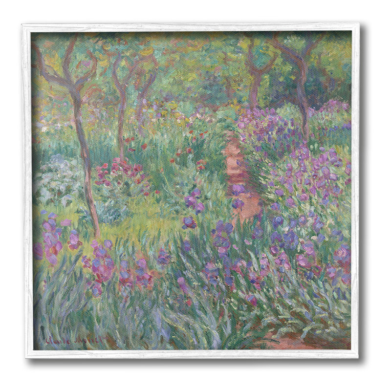 Lavande, sentier de jardin encadré, estampe numérique par GraffiTee Studios, Giclée encadrée blanc bord de mer