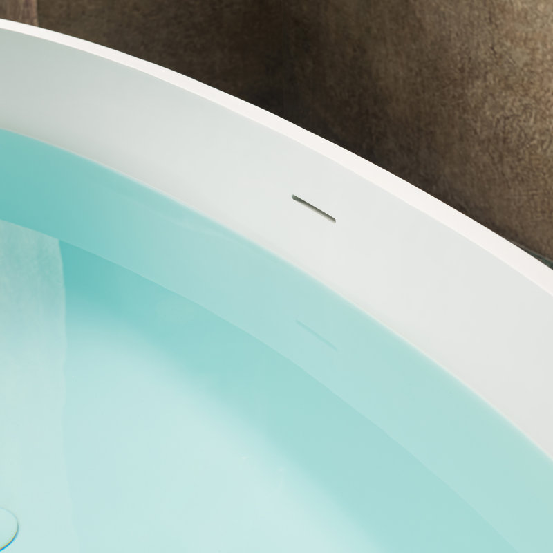 Baignoire autoportante en résine de 67 po avec trop-plein et drain escamotable 67 po, H 22 po x L 66 po x l 30,75 po