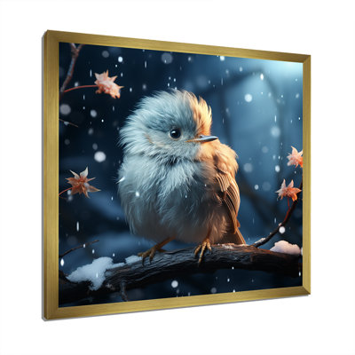 «Winter Blue Bird Serenity IV - Bird», art mural