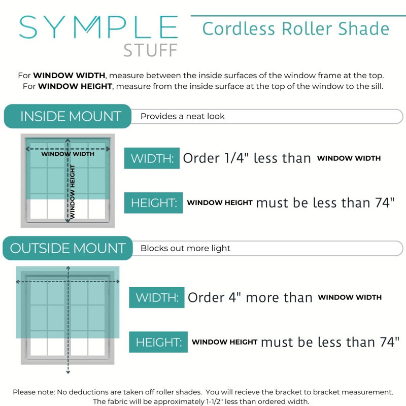 Colene Cordless Semi Sheer Roller Shade, Beige, 48.25"W x 74"L
