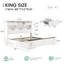 Lit plateforme King Size avec tiroirs de rangement, blanc-63146920