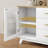 56-Inch  Cabinet with Storage and Textured Glass Doors - Coffee Bar Table with Gold Handles for Kitchen. Dining Room. Living Room or Entry Area
