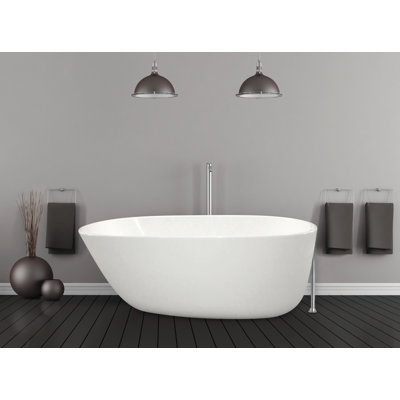 Daniela 58" x 30" Freestanding Soaking Solid Surface Bathtub