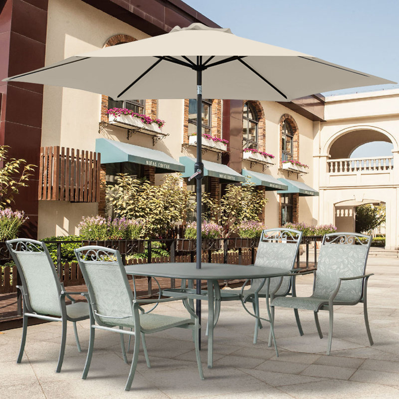 Quintero 2.5m Traditional Parasol Cream