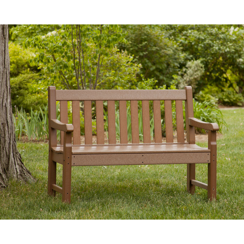 POLYWOOD Rockford Bench, Mahogany, 35.25" H x 48" W x 24" D