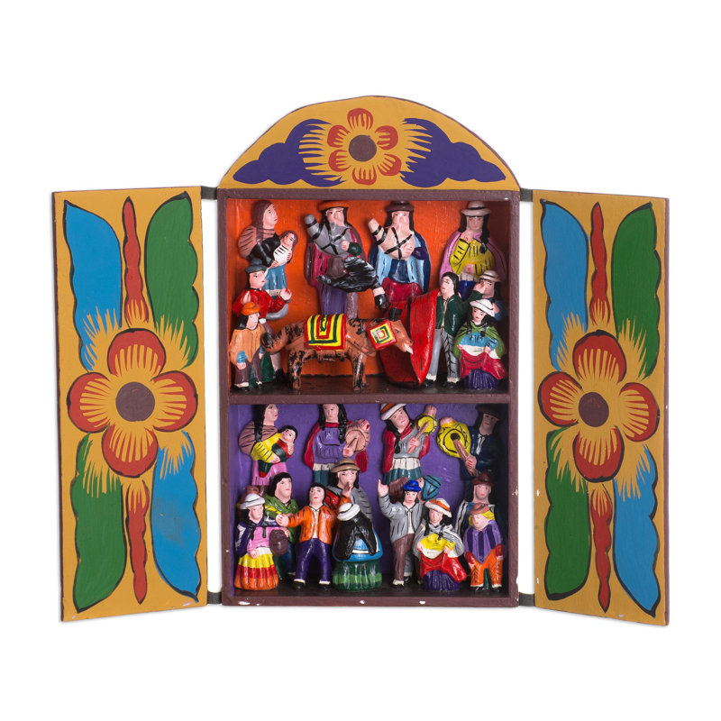 Figurine retablo en bois folk art Barhamsville