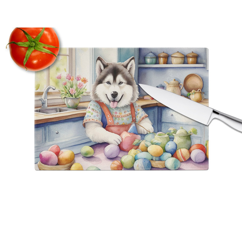Décoration de planche à découper en verre Malamute d'Alaska