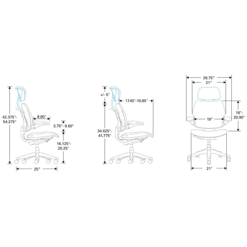 Freedom Headrest Task Chair, Black, Graphite