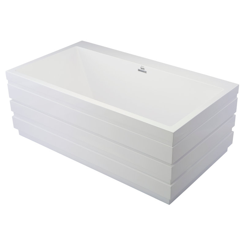 Manhattan 64'' L Air Bathtub, Glossy White, Matte Black