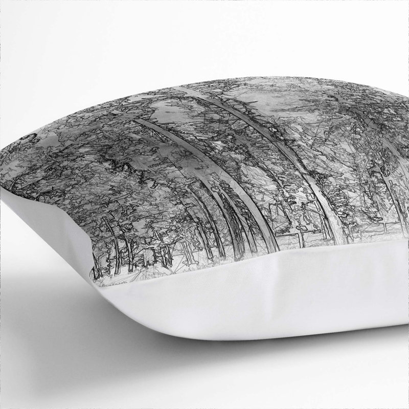 Montana Forest Cushion with Filling, White, 40cm H x 40cm W x 15cm D