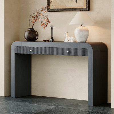Console rustique avec façade de tiroir cannelée