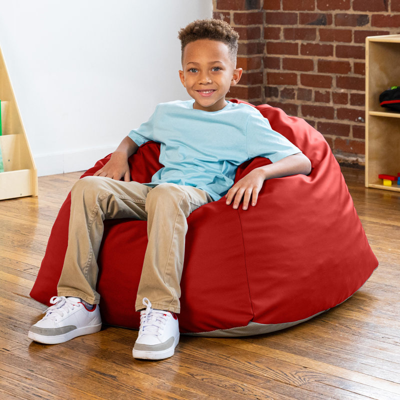 Fauteuil à billes pour enfants Jaxx Gumdrop Jr., H 24 po x l 28 po x P 28 po, Vinyle rouge