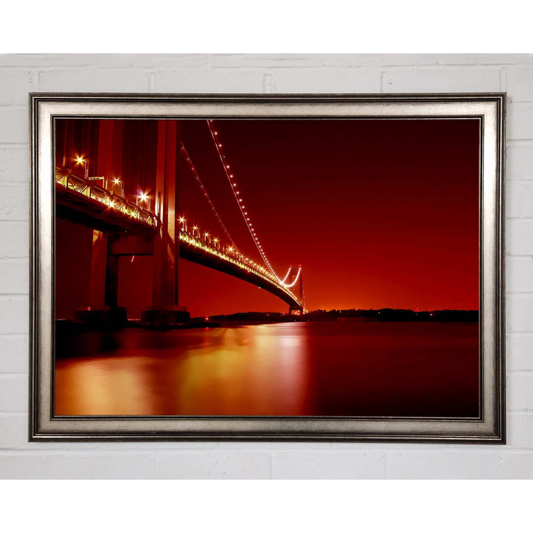 Die Golden Gate Bridge Orange Gerahmter Druck