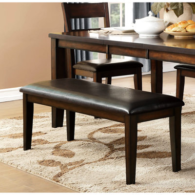 Banc de salle à manger en cerisier avec revêtement en tissu doux et assise rembourrée
