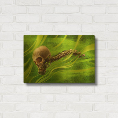 «Biohazard» par Flyland Designs, art mural en métal doré, 24 po x 16 po