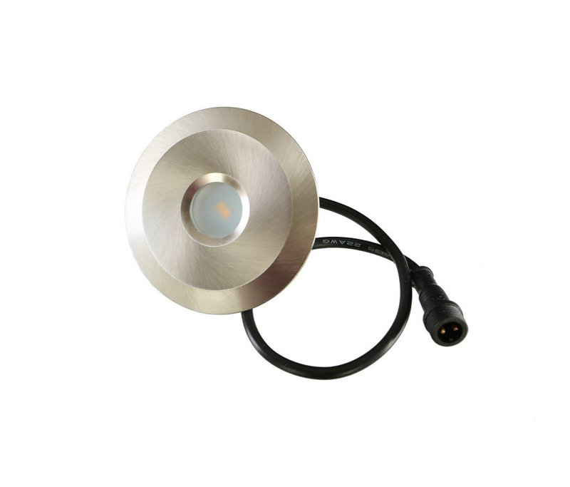 Ensemble d'éclairage d'extérieur encastré, Nickel brossé