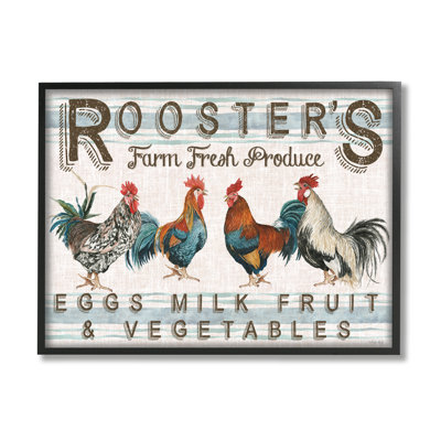 «Country Roosters Produce On Canvas» par Cindy Jacobs, impression
