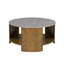 Table basse ronde avec matériaux mixtes avec tablette-1383728831