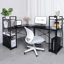 Bureau d'ordinateur moderne avec tablettes de rangement et grande surface de travail - Bureau d'écriture pour bureau à domicile, bois d'ingénierie, assemblage facile-1170323917