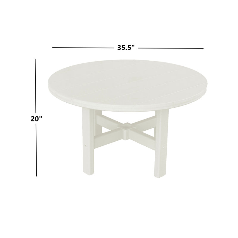 Table basse ronde d'extérieur 35,5 po Glodine, Blanc