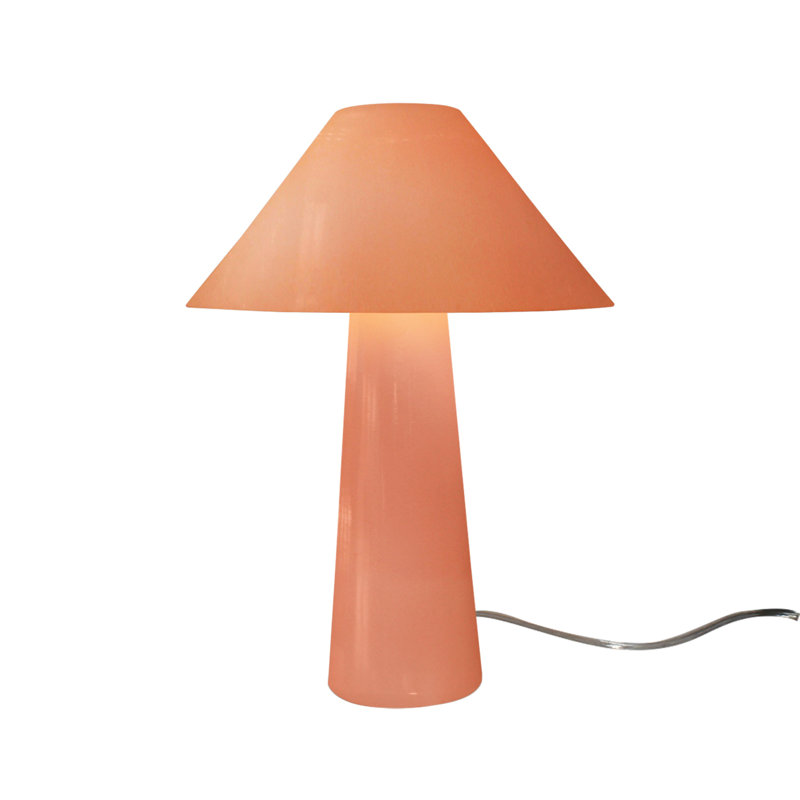 Lampe de table en céramique Caroldine, Rosé brillant