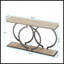 Console industrielle de 55 po - Canapé d'entrée long et étroit avec structure en métal géométrique et plateau en bois gris rétro