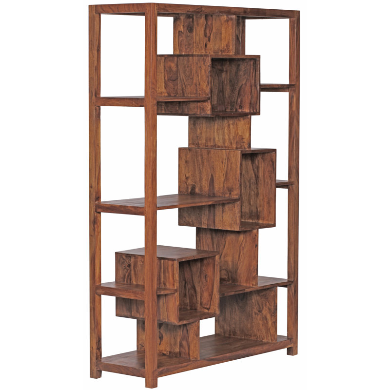 Farley 180cm H x 115cm W Solid Wood Standard Bookcase, Sheesham
