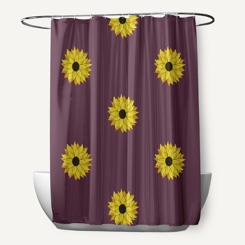 Rideau de douche simple Vieux Floral, Mauve