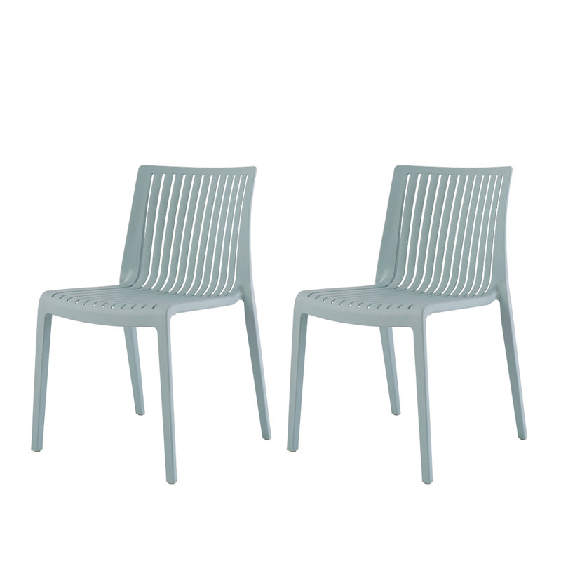 Mitchal Stacking Patio Dining Side Chair, Baby Blue
